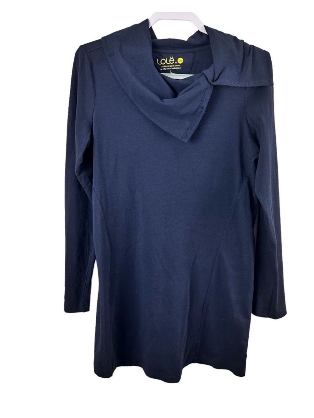 Lole Navy Blue Organic Cotton Cowl Neck Tunic